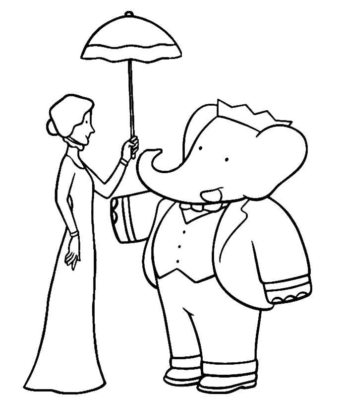 Coloriage 3 Babar