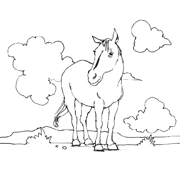 Coloriage 94 Chevaux